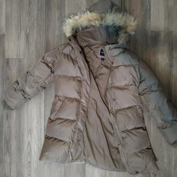 GAP Kids, girls down long parka, XL 12 - Picture 2 of 7
